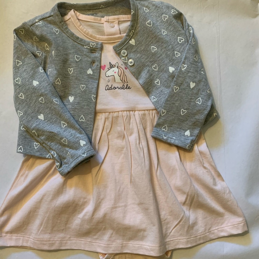 Carter’s Unicorn Dress & Cardigan Set 12 months